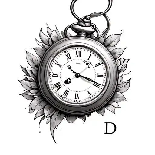 Pocket Watch Letter D And L