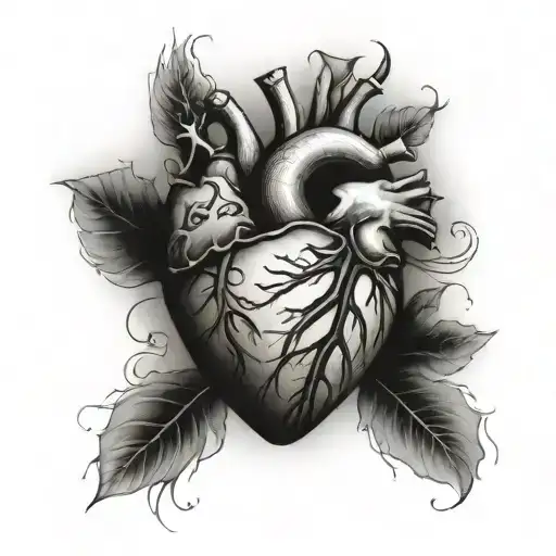 Anatomically Correct Heart With 5 Stents