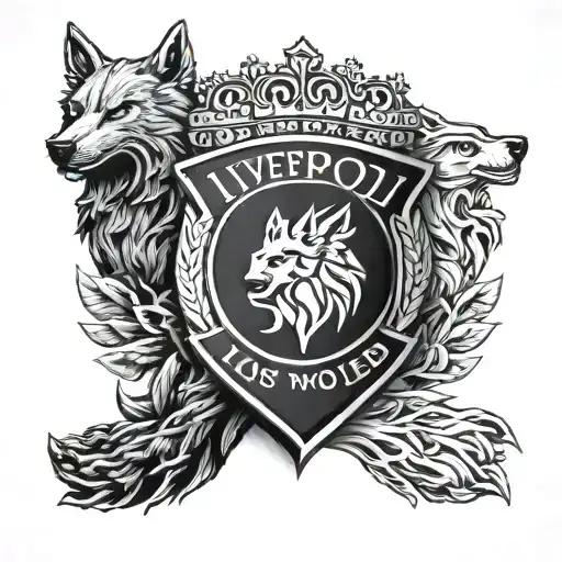 Liverpool And Wolves Football Badge Combined Together