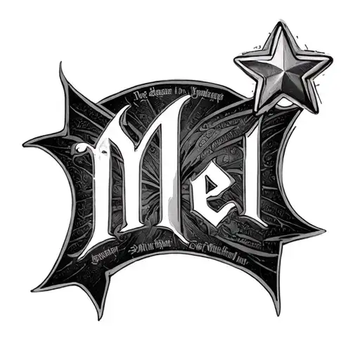 Create A Template Called Mel In Old German Script And A Star Goes Through