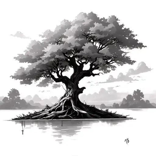Trees And Sky With Anime References