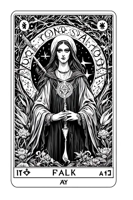 Wiccan With Tarot Card