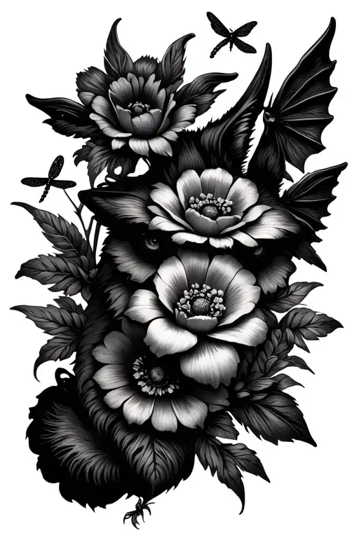 Flower With Band Then Wolf Flowers And Dragonflies