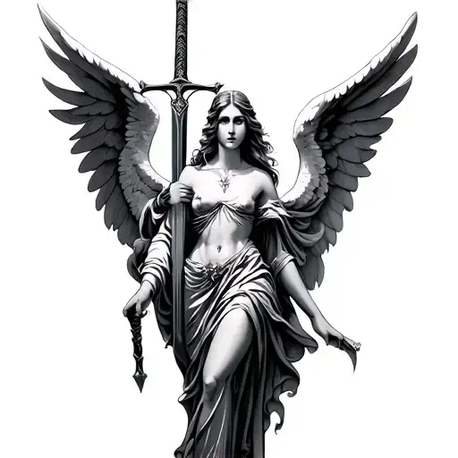 Angel Holding A Sword