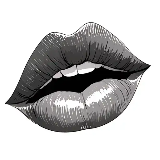 A Small Kiss Outlined With A Plane