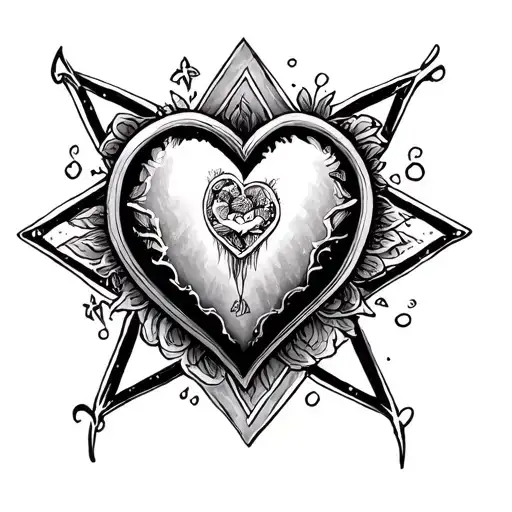 Tenner With A Heartagram Surrounded
