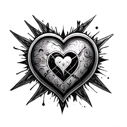 Necklage With A Heartagram