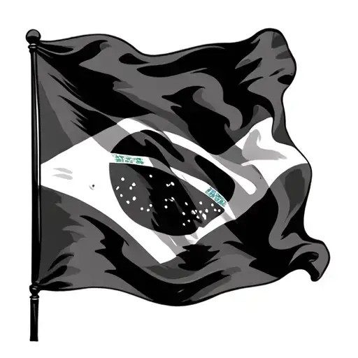 Brazil Flag Small Black And White