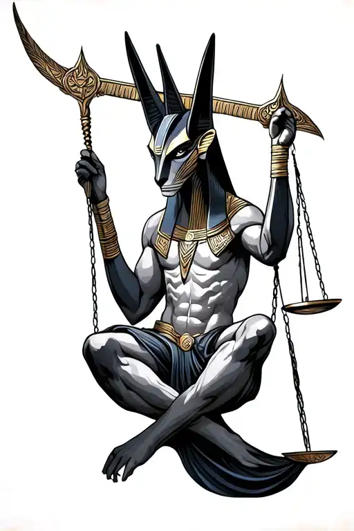Anubis Holding The Balance