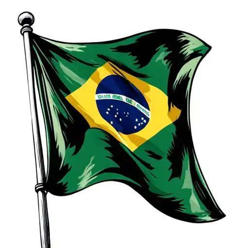 Brazil Flag Small Black And White
