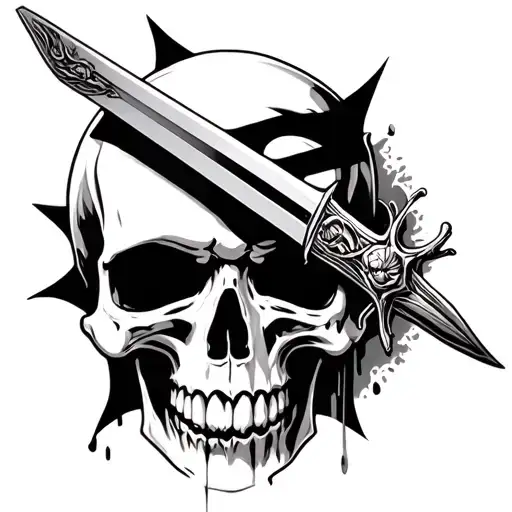 Skull With Sword Piercing Eye