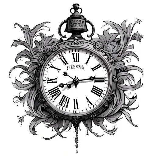 Vienna Clock Tattoo With The Word As The Numbers For The Clock