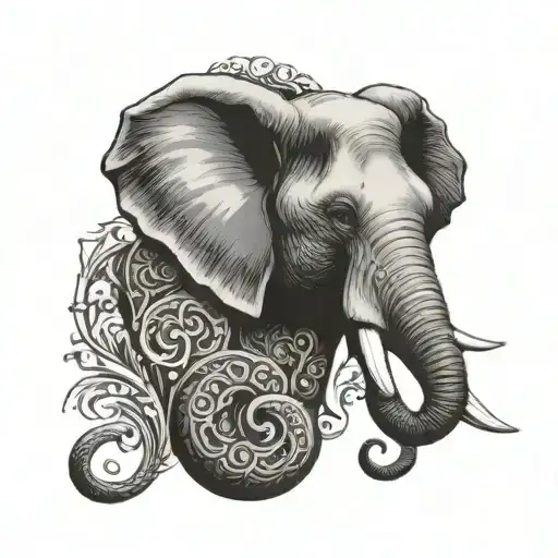 Elephant Head With Letters J And T