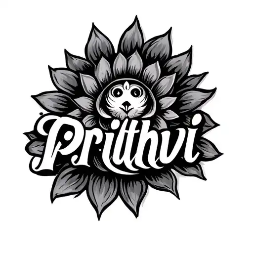 Please Design A Tatto For Fingure With The Name 'Prithvi'