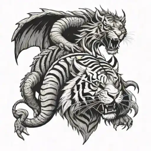 Dragon And Tiger Standing