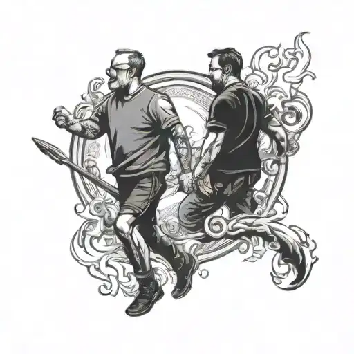 Father Son Passing The Torch