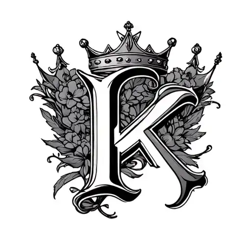 K Letter Plus A Crown On Top