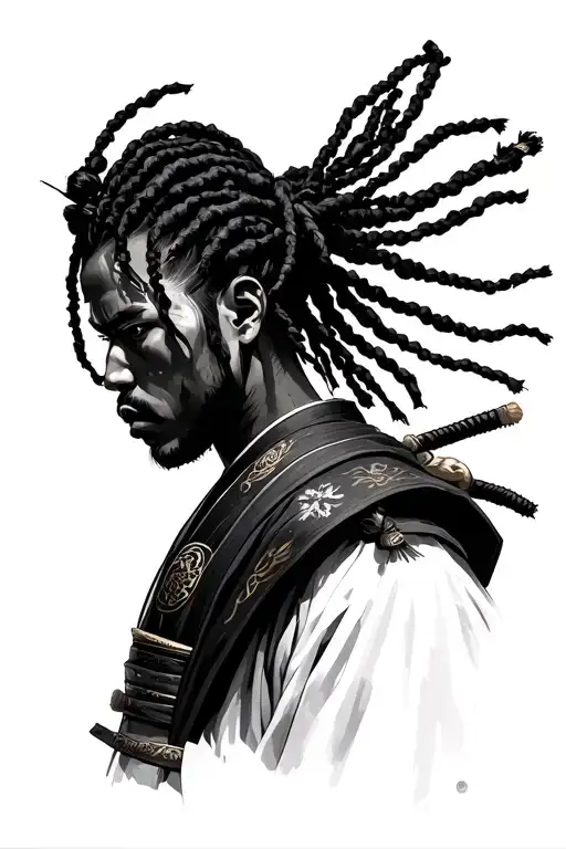 Black Samurai With Dreadlock Ponytail