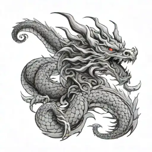 Eastern Dragon In Smoke