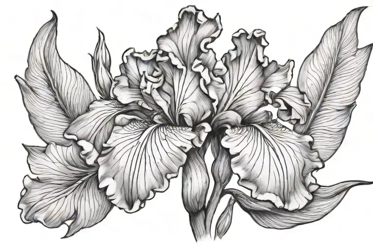 Iris Flower With Roman Numerals Underneath