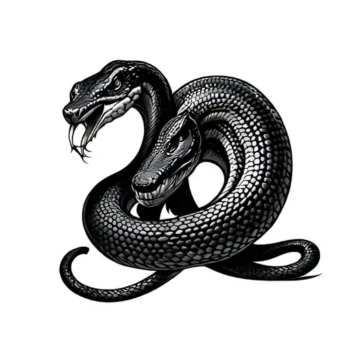 Snake Curling Around Back