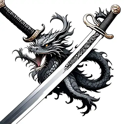 Samurai Sword With Dragon