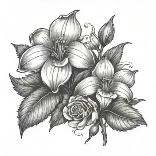 Rose And Snowdrop Flower