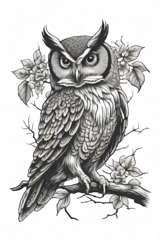 Owl Perched On A Branch