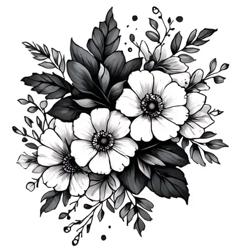 Best Friend Tattoo For Female With Flowers