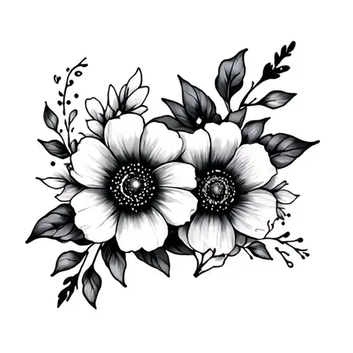 Best Friend Tattoo For Female With Flowers Blooming