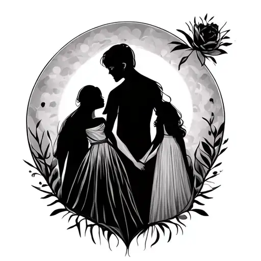 Father Mother And Two Daughters