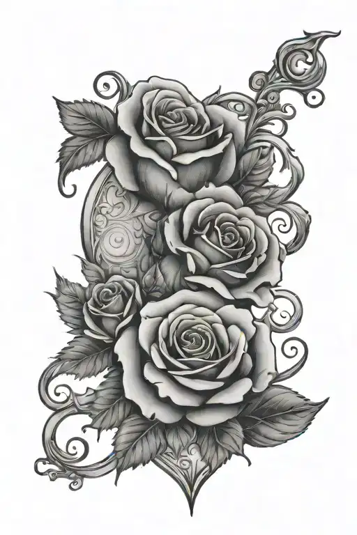 Hearts And Roses With Initials Babb