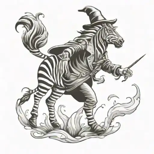 Zebra Wizard Casting A Spell From Harry Potter