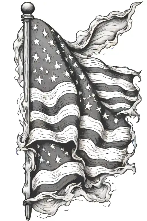 American Flag Skin Rip