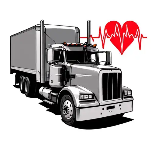 Semi Truck And Heartbeat