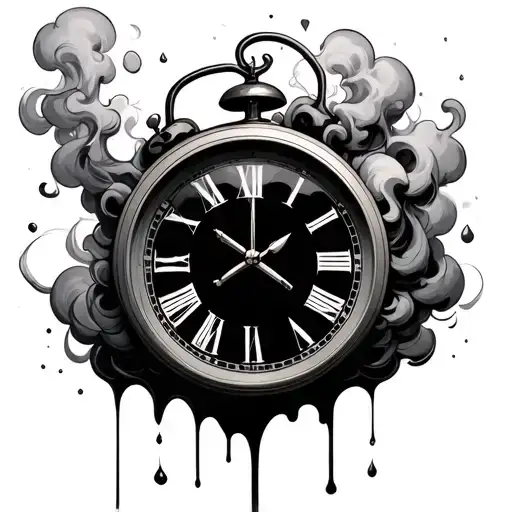 Smoke Clouds Melted Clock Melting