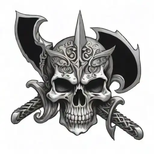Sword Piercing A Skull