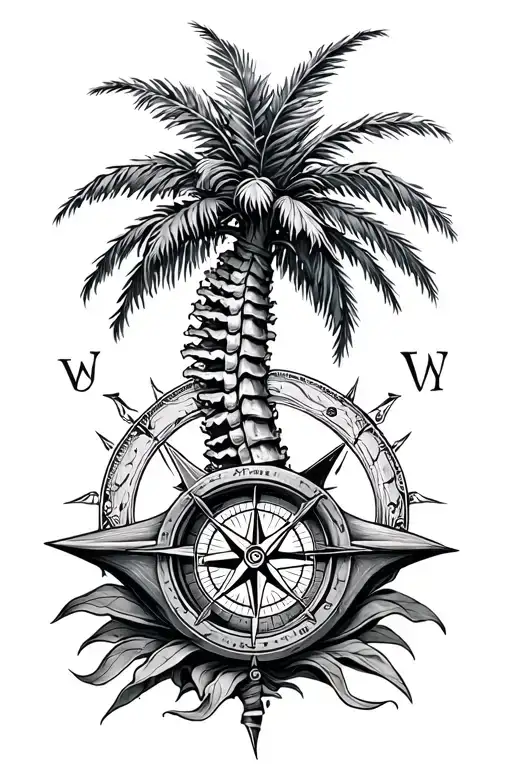 Palm Tree And Compass Spine