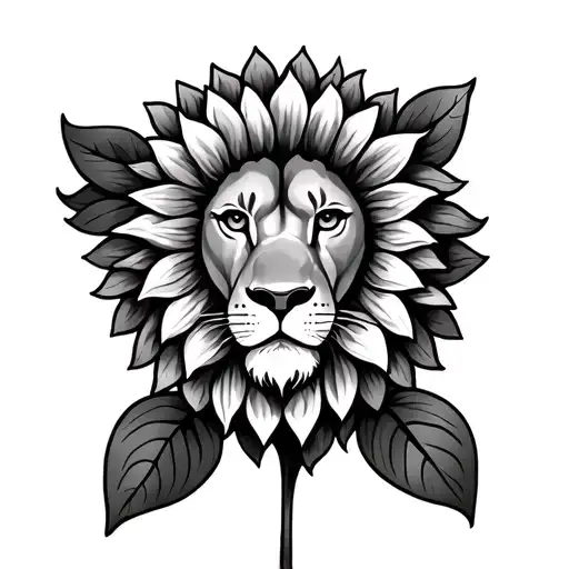 Lion Sunflower Heart