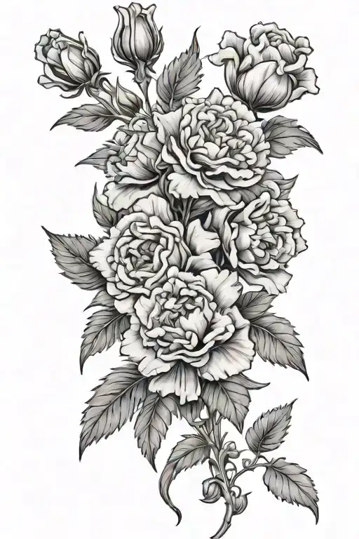 Carnation And Larkspur