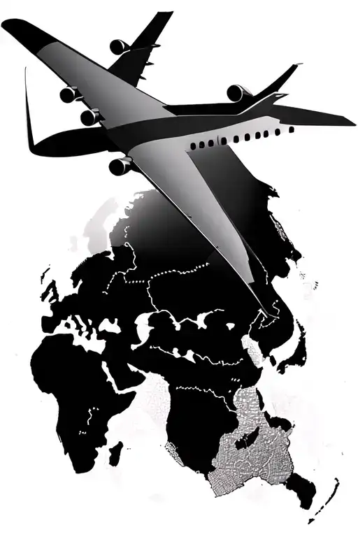 747 Boeing Plane Traveling Around The World Map