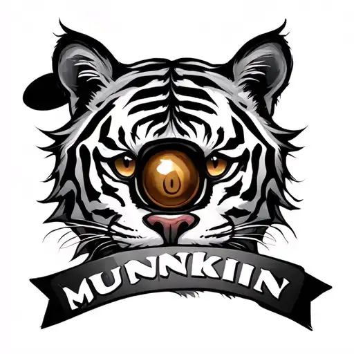 Tiger Eye With Word Munchkin Hidden Within