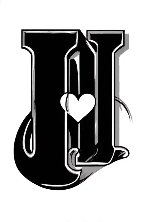 Letter A And Letter H With A Heart In Between