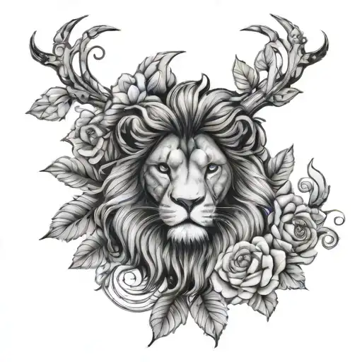 Leo Zodiac Floral