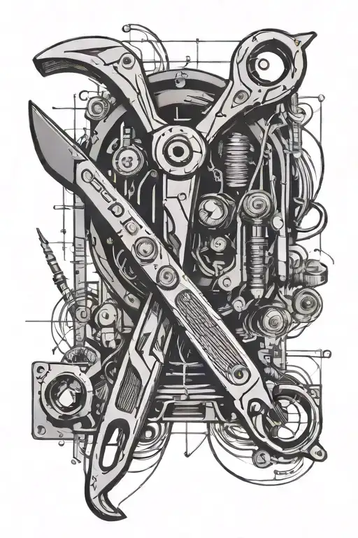 Electrician's Linesman Pliers Blueprint Incorporating Elements