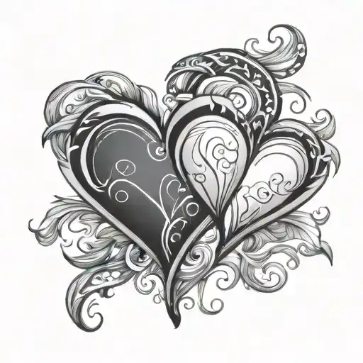 2 Hearts With Names Intertwined