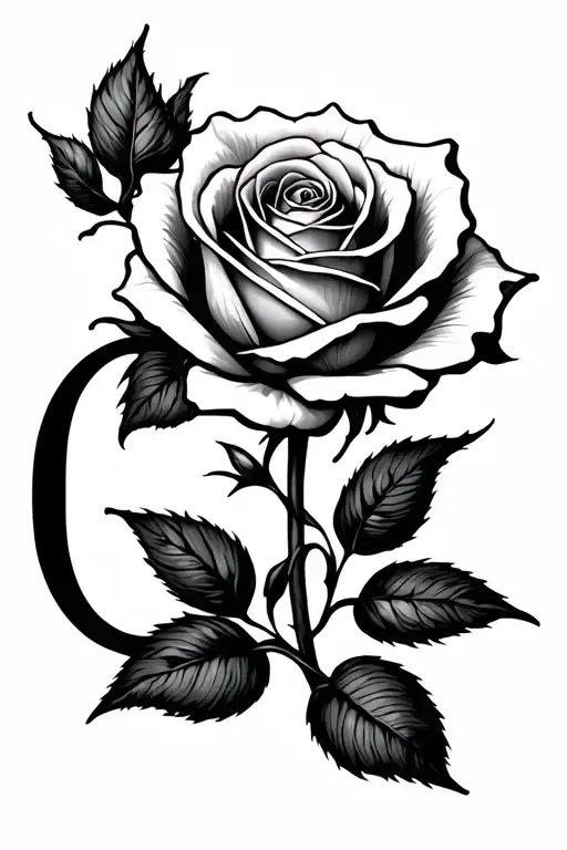 Minimalist Rose Into Letter G