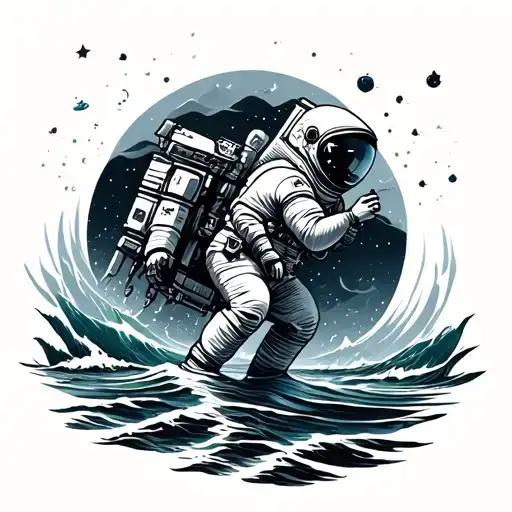 Astronaut In The Ocean Scene