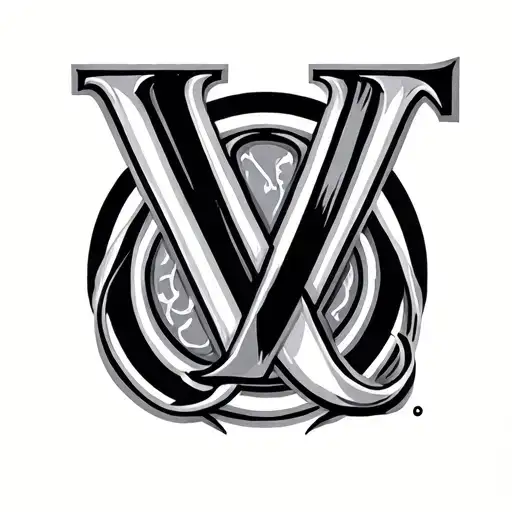 Intertwined Letters V And I Inside Of Circle