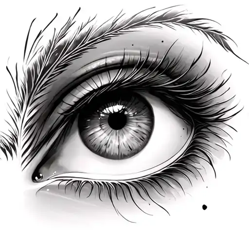 Girlfriend Eye And Angel Feather